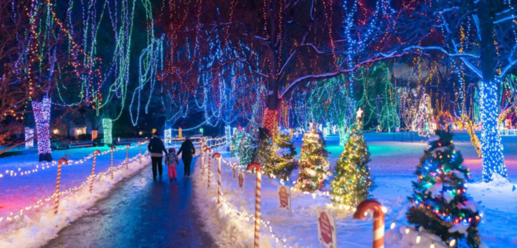 Sibley Park with Holiday Lights at Night